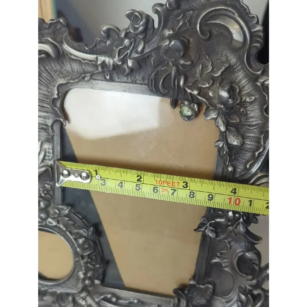 Vintage Floral Metal Picture Frame Romantic Cottage Decor Coquette Vanity